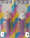 2 Lamb pez - IVORY & WHITE  MOC Hello Striped card